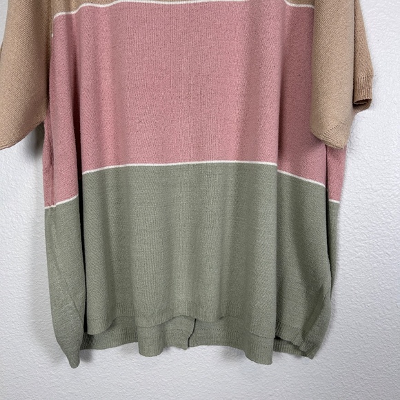 Brownstone Studio women plus size 2X short sleeve knit top 100% silk tan pink - Picture 9 of 12